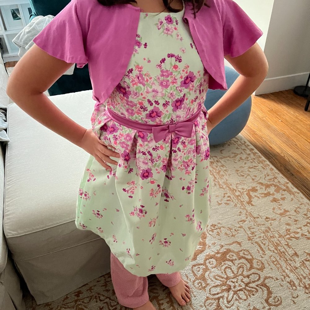 Bonnie Jean Girls Party/Holiday/Occasion Short Sleeve Cardigan & Dress Set Sz 16 - Picture 7 of 8